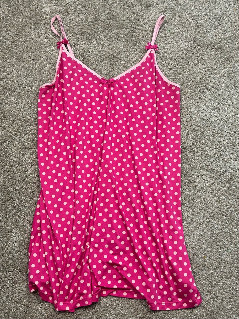 Betsey Johnson Hot Pink & White Polka Dot Chemise